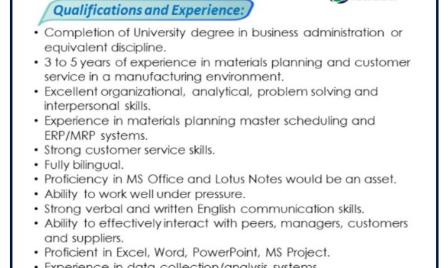 VACANTE PLANNER PRODUCTION CONTROL