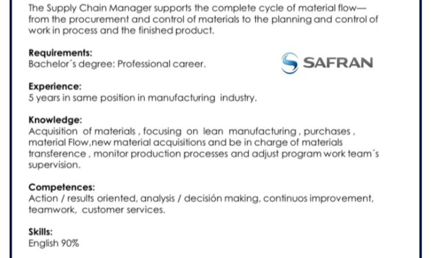 VACANTE SUPPLY CHAIN MANAGER
