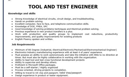 VACANTE TOOL AND TEST ENGINEER LUTRON