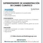 VACANTE SUPERINTENDENTE DE ADMINISTRACION DE CAMBIO CLIMATICO