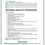 VACANTE MATERIAL ANALYST SUPERVISOR LUTRON